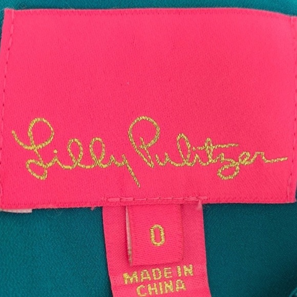 NWT Lilly Pulitzer Georgi Dress Valencia Teal Two Tone Carnival Lace Size 0 - Picture 12 of 12